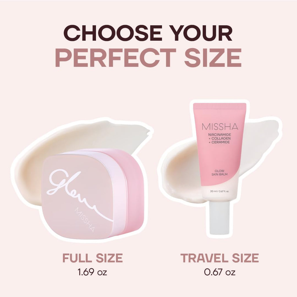 Glow Skin Balm 0.68 Fl Oz/ 20Ml, 4-In-1 Primer, Moisturizing Cream, Morning Pack, Luminizing Cream for a Flawless Natural Glow, Glass Skin, Travel Size