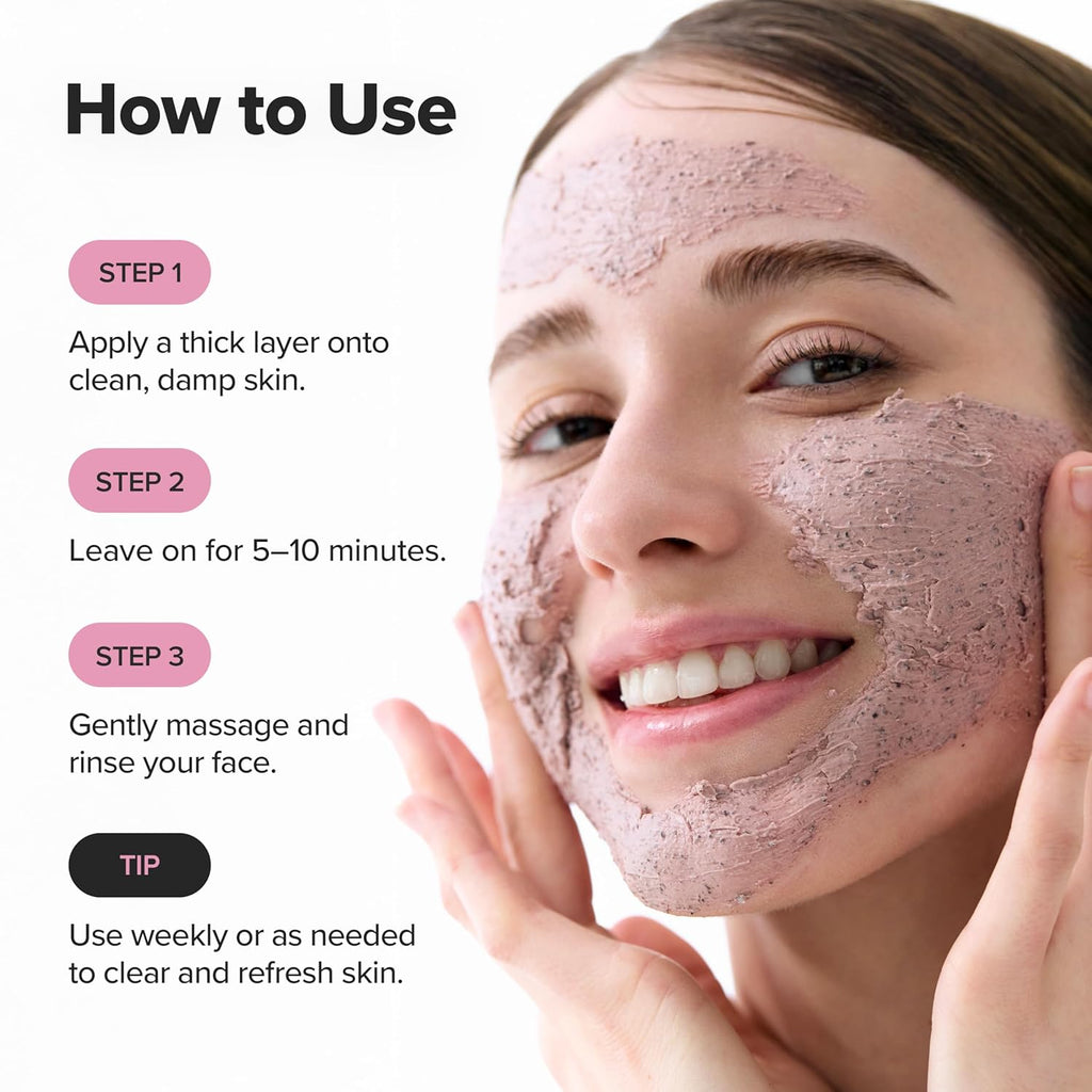 Red Bean Pore Refreshing Mask Mud Cream Hydrating Wash off Pack, Pore Cleansing Exfoliator, Korean Skin Care for Men and Women 140Ml, 4.73 Fl.Oz