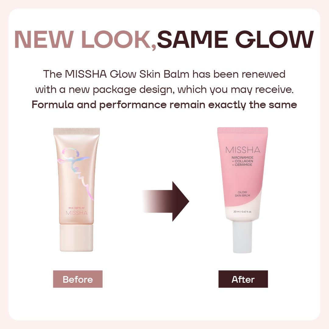 Glow Skin Balm 0.68 Fl Oz/ 20Ml, 4-In-1 Primer, Moisturizing Cream, Morning Pack, Luminizing Cream for a Flawless Natural Glow, Glass Skin, Travel Size