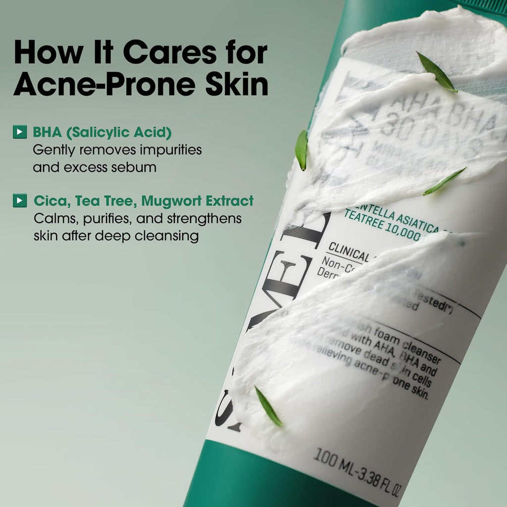 AHA BHA PHA 30 Days Miracle Acne Clear Foam – 3.38Oz, 100Ml – Korean Acne Face Wash for Smooth & Clear Skin – Salicylic Acid Cleanser for Exfoliation & Sebum Control – Korean Skin Care