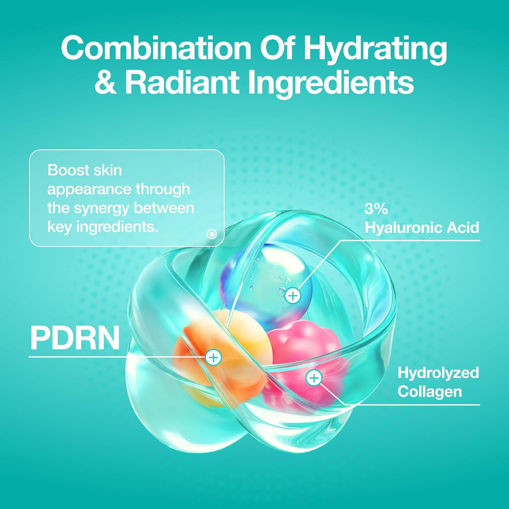 PDRN Hyaluronic Acid Capsule 100 Serum, Radiant Face Serum, Salmon DNA, Hyaluronic Acid, Hydration, Moisture Plumping Effect, Lightweight, Glass Skin, Korean Skincare, 1.01 Fl. Oz