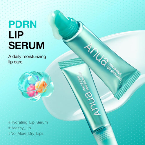 PDRN Lip Serum, Long-Lasting Hydration for Dry, Cracked Lips, Non-Sticky Moisturizing Lip Care with Salmon DNA, Hyaluronic Acid & Collagen, Korean Skincare, 0.33 Fl.Oz