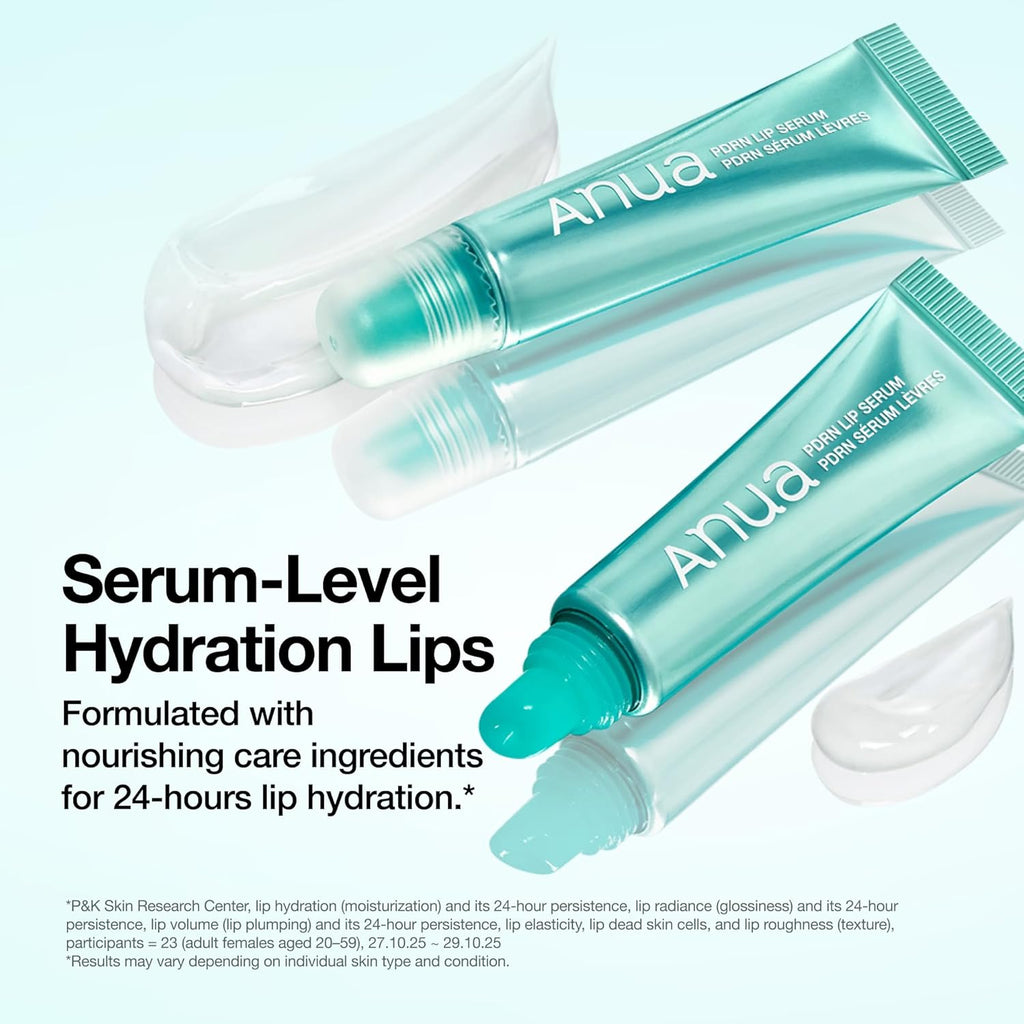 PDRN Lip Serum, Long-Lasting Hydration for Dry, Cracked Lips, Non-Sticky Moisturizing Lip Care with Salmon DNA, Hyaluronic Acid & Collagen, Korean Skincare, 0.33 Fl.Oz