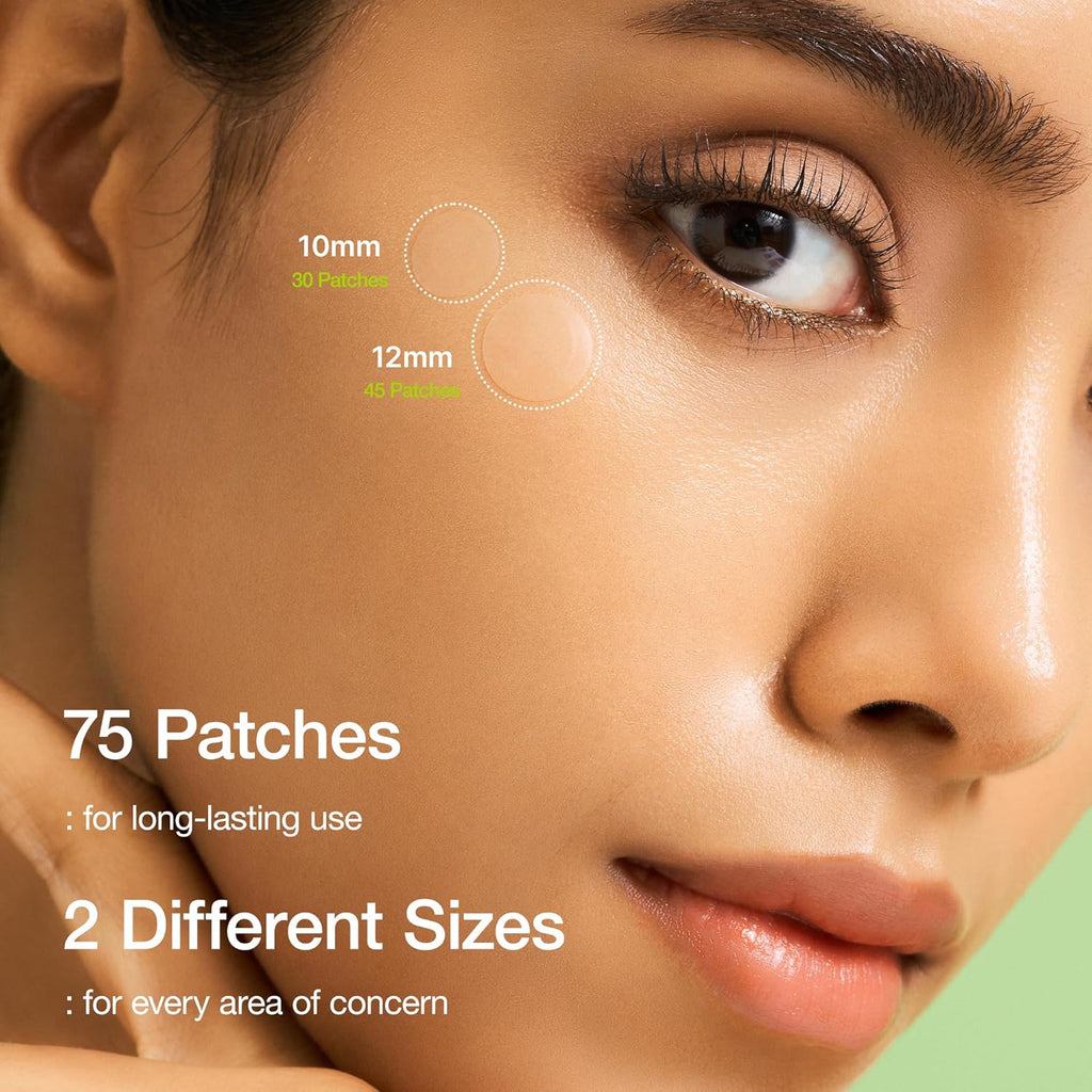 Ultra-Thin Spot Cover Patch, Invisible Hydrocolloid Pimple Patches for Face, 0.25Mm Thin, Day & Night Wear under Makeup, Non-Comedogenic, Korean Skincare, 75 Counts