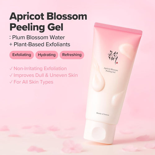 Apricot Blossom Peeling Gel Soft Exfoliating Face and Body Scrub Dead Skin Cells Remover for All Skin Types, Korean Skincare for Men Women, 100Ml, 3.38 Fl.Oz