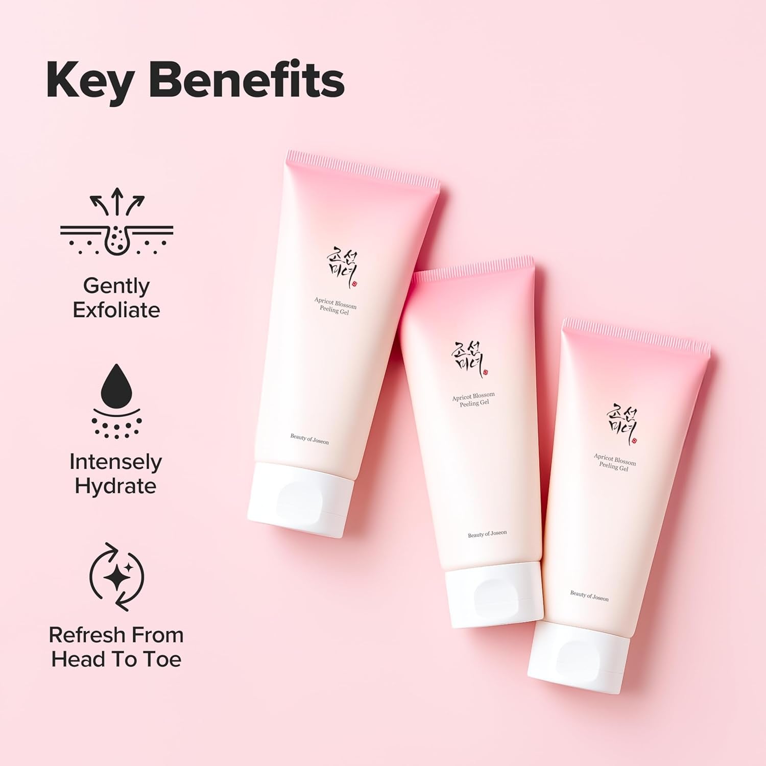 Apricot Blossom Peeling Gel Soft Exfoliating Face and Body Scrub Dead Skin Cells Remover for All Skin Types, Korean Skincare for Men Women, 100Ml, 3.38 Fl.Oz