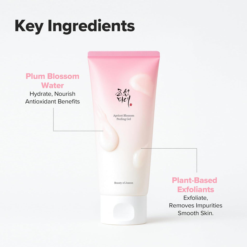 Apricot Blossom Peeling Gel Soft Exfoliating Face and Body Scrub Dead Skin Cells Remover for All Skin Types, Korean Skincare for Men Women, 100Ml, 3.38 Fl.Oz