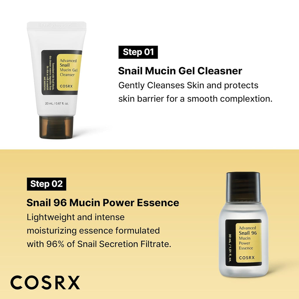 All about Snail Mucin Korean Skin Care Set, Mini Travel Essentials, Travel Size Gift Set with Snail Mucin Face Wash, Serum, Moisturizer & Eye Cream, Rejuvenating Kit, Mothers Day Gifts for Mom