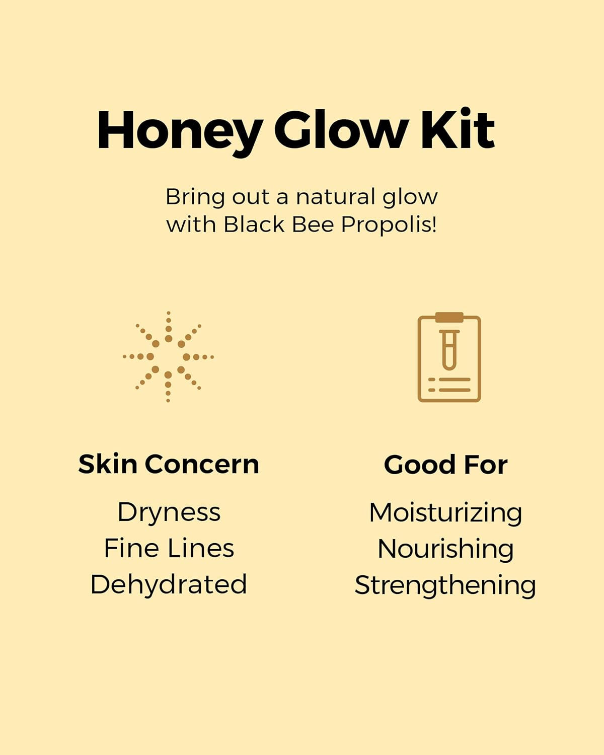 Honey Glow Kit, Korean Skin Care Set with Propolis Facial Toner, Serum, & Cream, Mini Travel Essentials, Deep Moisture, Hydration, Nourishment, Travel Size Gift Set, Korean Skin Care