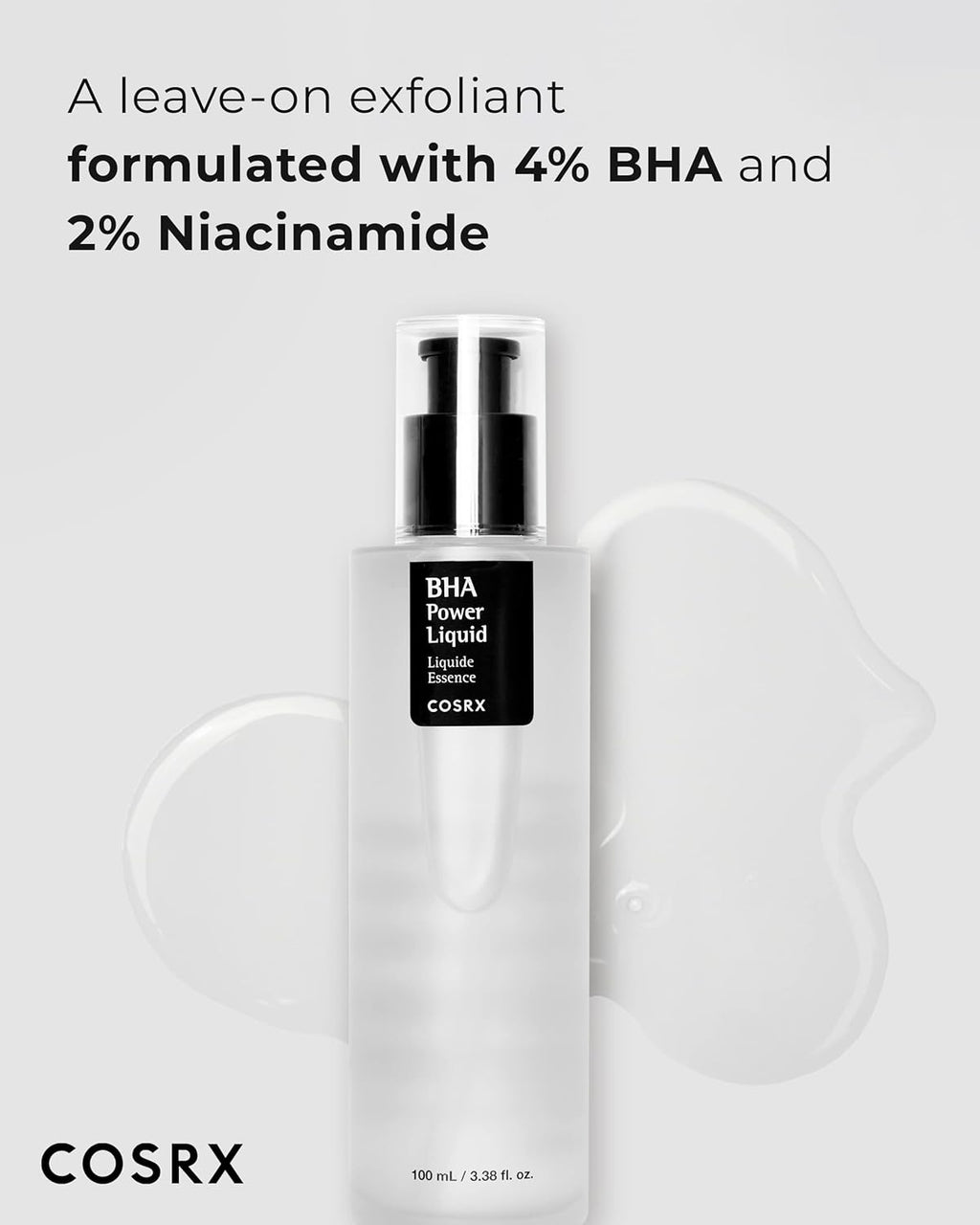 Niacinamide 2% + BHA 4% Blackhead Exfoliant Toner 3.38 Fl.Oz / 100Ml, Korean Toner, Blackhead Remover, Pore Minimizer for Enlarged Pores, for All Skin Types, Korean Skin Care