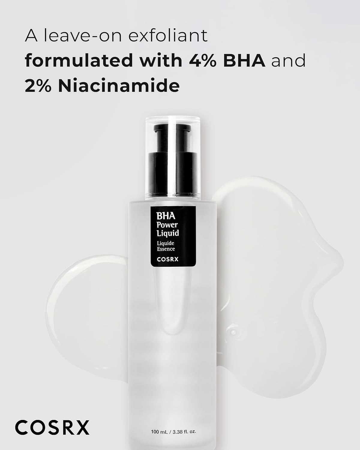 Niacinamide 2% + BHA 4% Blackhead Exfoliant Toner 3.38 Fl.Oz / 100Ml, Korean Toner, Blackhead Remover, Pore Minimizer for Enlarged Pores, for All Skin Types, Korean Skin Care