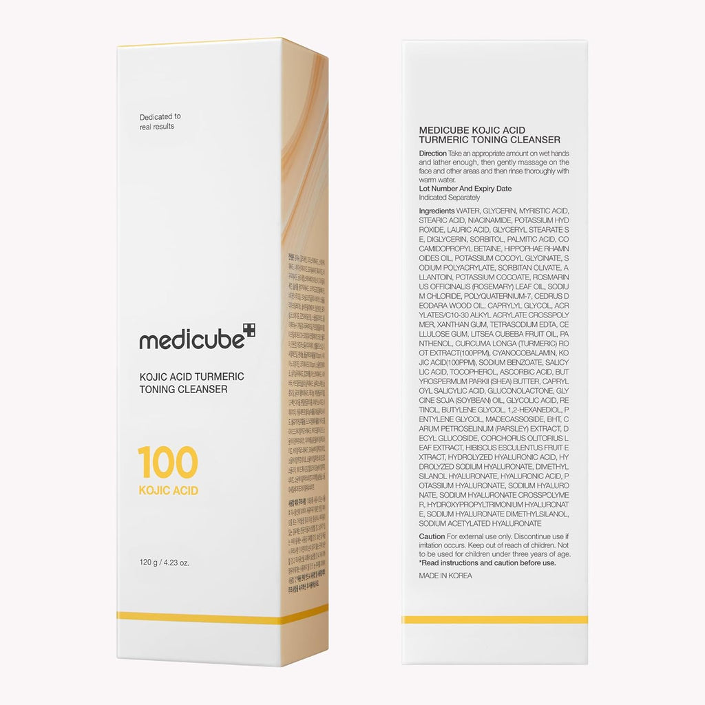 Facial Cleanser Kojic Acid Turmeric Whip Cleanser | Cleansing Foam for Brightening, Balancing | Fade Appearance of Uneven Patches & Ideal for Use after Spot Care | Korean Skincare, 4.23 Oz