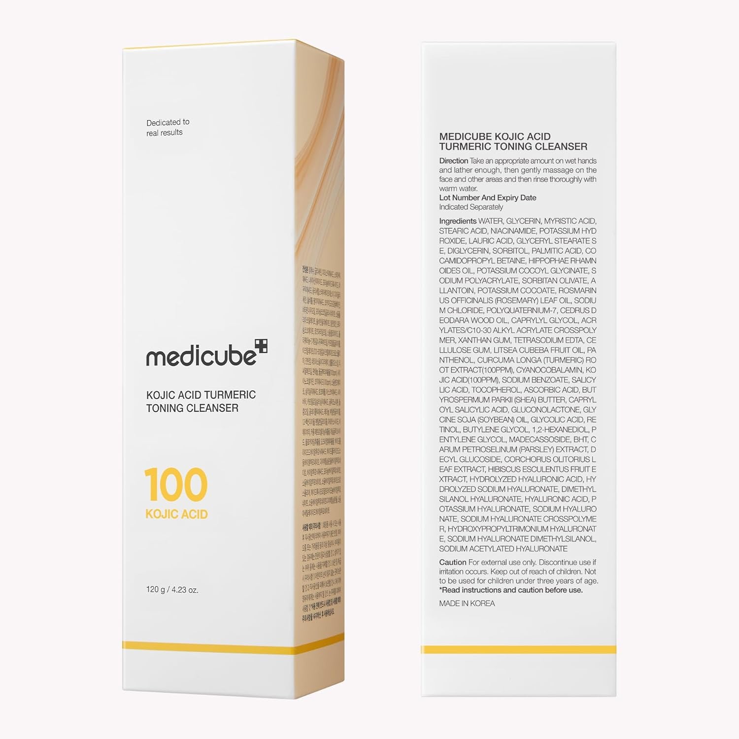 Facial Cleanser Kojic Acid Turmeric Whip Cleanser | Cleansing Foam for Brightening, Balancing | Fade Appearance of Uneven Patches & Ideal for Use after Spot Care | Korean Skincare, 4.23 Oz