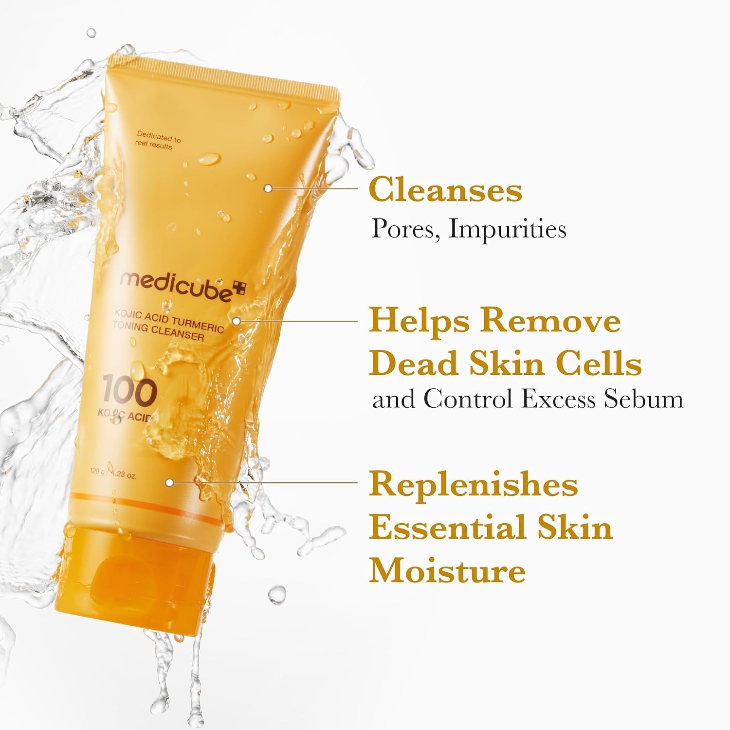 Facial Cleanser Kojic Acid Turmeric Whip Cleanser | Cleansing Foam for Brightening, Balancing | Fade Appearance of Uneven Patches & Ideal for Use after Spot Care | Korean Skincare, 4.23 Oz