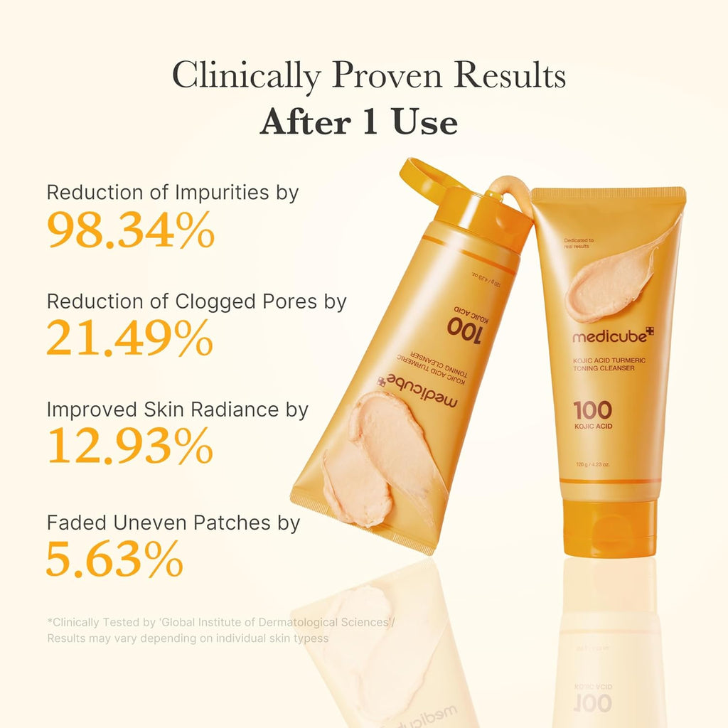 Facial Cleanser Kojic Acid Turmeric Whip Cleanser | Cleansing Foam for Brightening, Balancing | Fade Appearance of Uneven Patches & Ideal for Use after Spot Care | Korean Skincare, 4.23 Oz