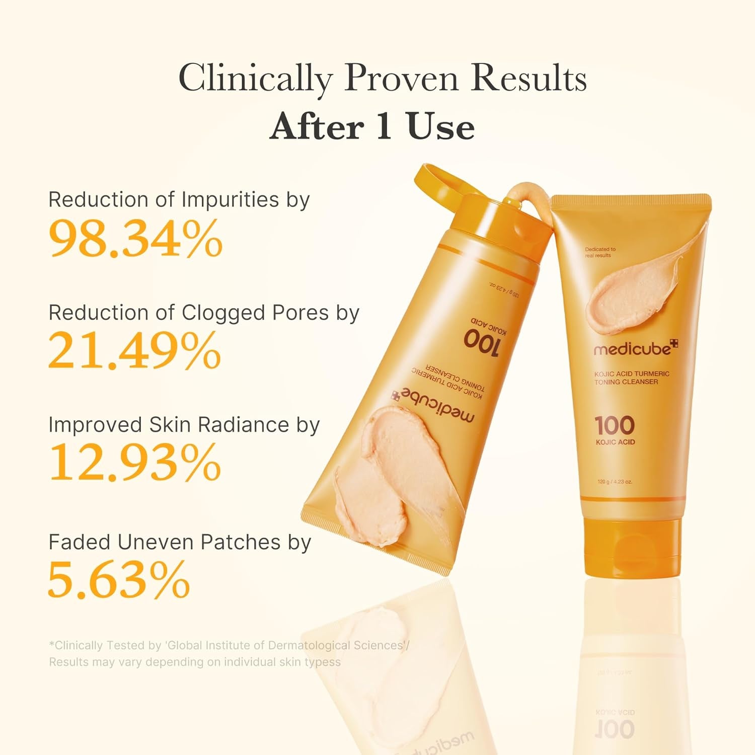 Facial Cleanser Kojic Acid Turmeric Whip Cleanser | Cleansing Foam for Brightening, Balancing | Fade Appearance of Uneven Patches & Ideal for Use after Spot Care | Korean Skincare, 4.23 Oz