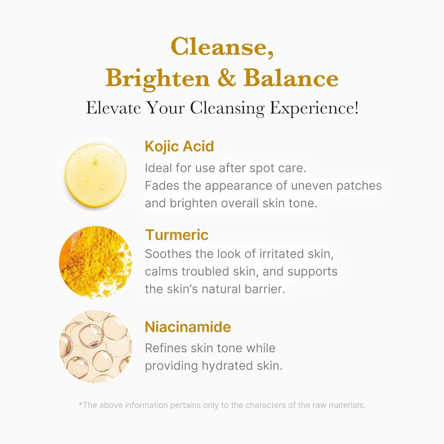 Facial Cleanser Kojic Acid Turmeric Whip Cleanser | Cleansing Foam for Brightening, Balancing | Fade Appearance of Uneven Patches & Ideal for Use after Spot Care | Korean Skincare, 4.23 Oz