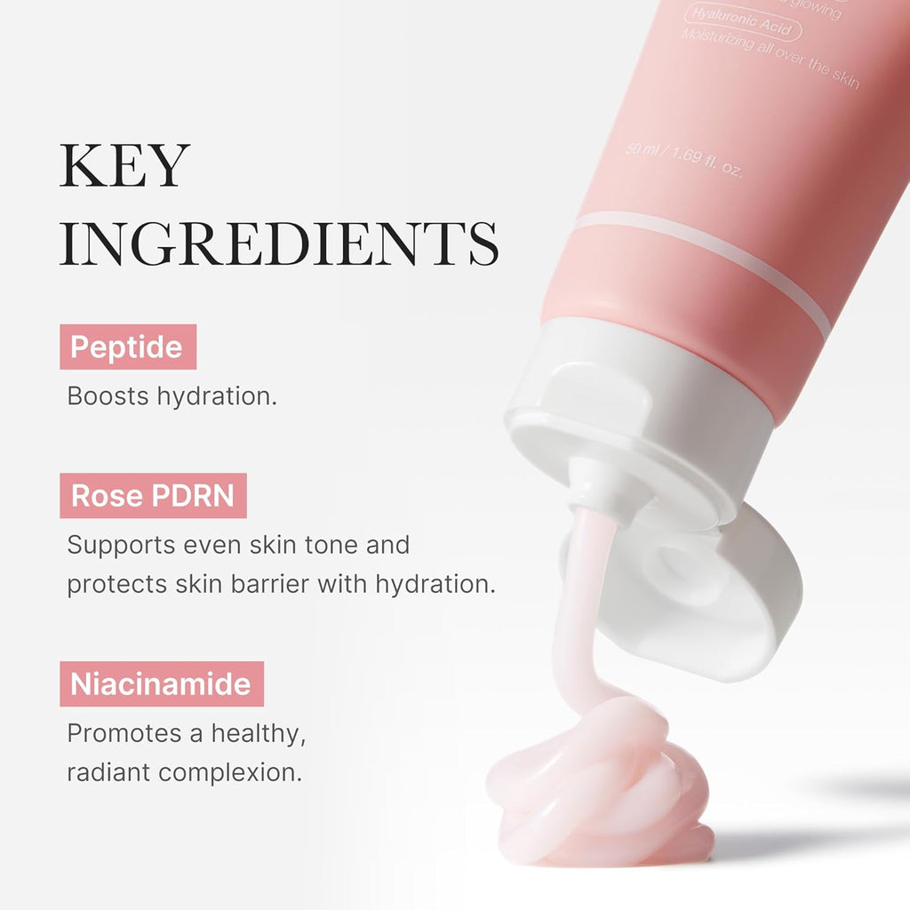 PDRN Pink Hyaluronic Moisturizing Cream | Blemish Recovery, Relief & Hydrating Care | Restores Skin Elasticity & Glow | Korean Skincare for Even Skin Tone & Pore Care | 50Ml / 1.69 Fl.Oz.