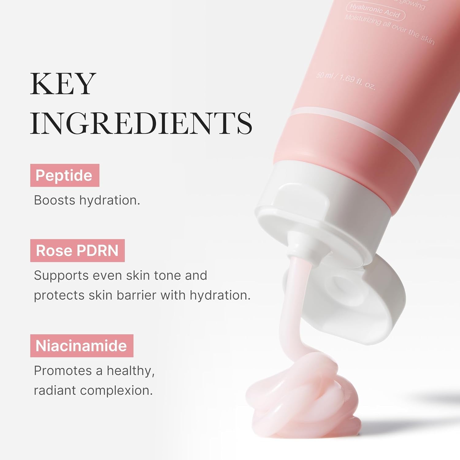 PDRN Pink Hyaluronic Moisturizing Cream | Blemish Recovery, Relief & Hydrating Care | Restores Skin Elasticity & Glow | Korean Skincare for Even Skin Tone & Pore Care | 50Ml / 1.69 Fl.Oz.
