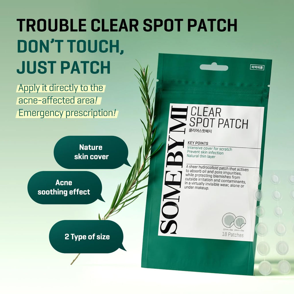 30 Days Miracle Clear Spot Patch - Pack of 5, 90 Counts, 2 Size(10Mm 45Counts, 12Mm 45Counts) - Invisible Hydrocolloid Skin Trouble and Pimple Patch with No Irritation - Korean Skin Care