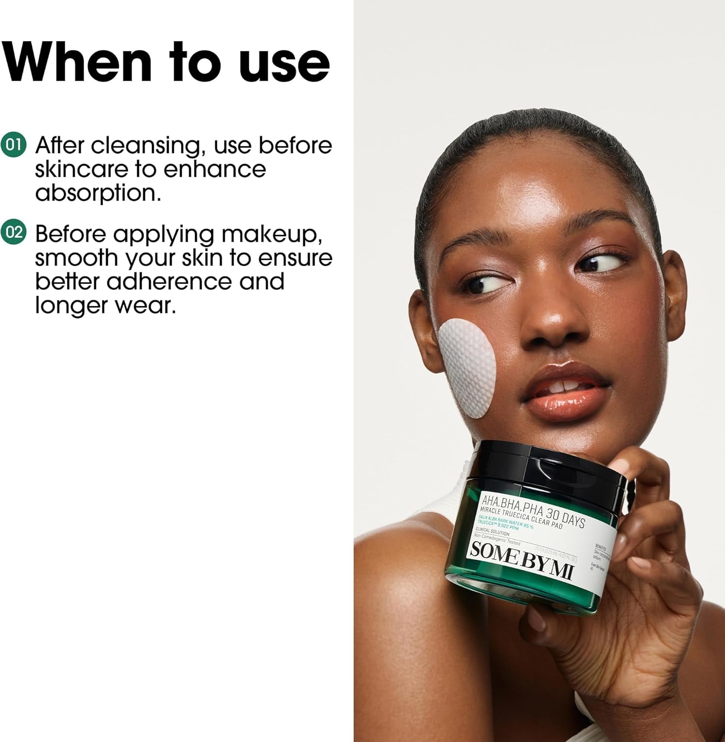 AHA BHA PHA 30 Days Miracle Truecica Clear Pad – 70 Pads – Korean Exfoliating Centella Face Toner Pads – Gently Clears Impurities, Refines Pores & Smooths Skin Texture – Korean Skin Care