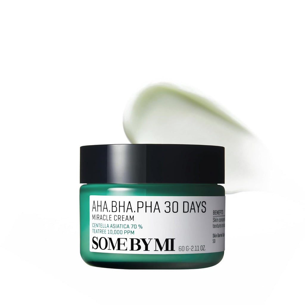 AHA BHA PHA 30 Days Miracle Cream - 2.02Oz, 60Ml - Mild Exfoliating Salicylic Acid & Centella Face Moisturizer for All Skin Types - Daily Soothing & Clarifying Face Cream - Korean Skin Care