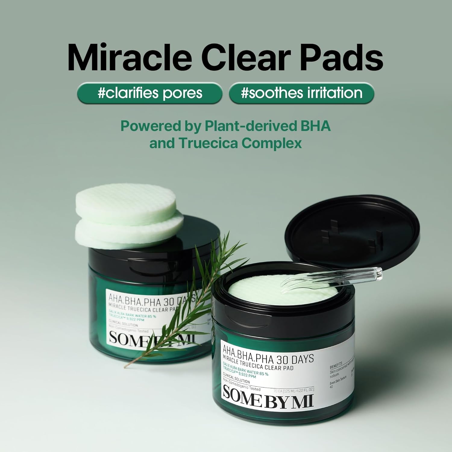 AHA BHA PHA 30 Days Miracle Truecica Clear Pad – 70 Pads – Korean Exfoliating Centella Face Toner Pads – Gently Clears Impurities, Refines Pores & Smooths Skin Texture – Korean Skin Care