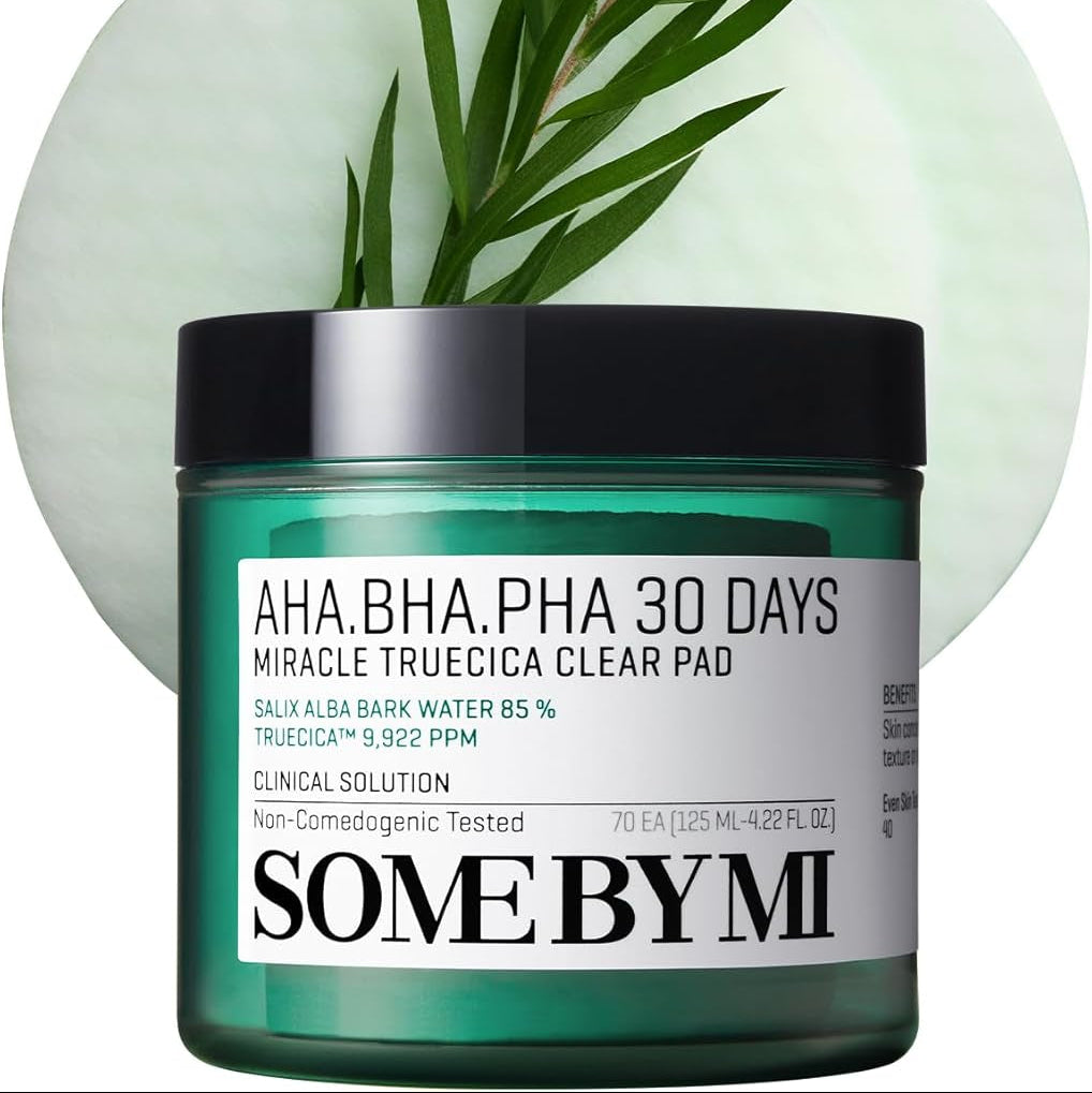 AHA BHA PHA 30 Days Miracle Truecica Clear Pad – 70 Pads – Korean Exfoliating Centella Face Toner Pads – Gently Clears Impurities, Refines Pores & Smooths Skin Texture – Korean Skin Care