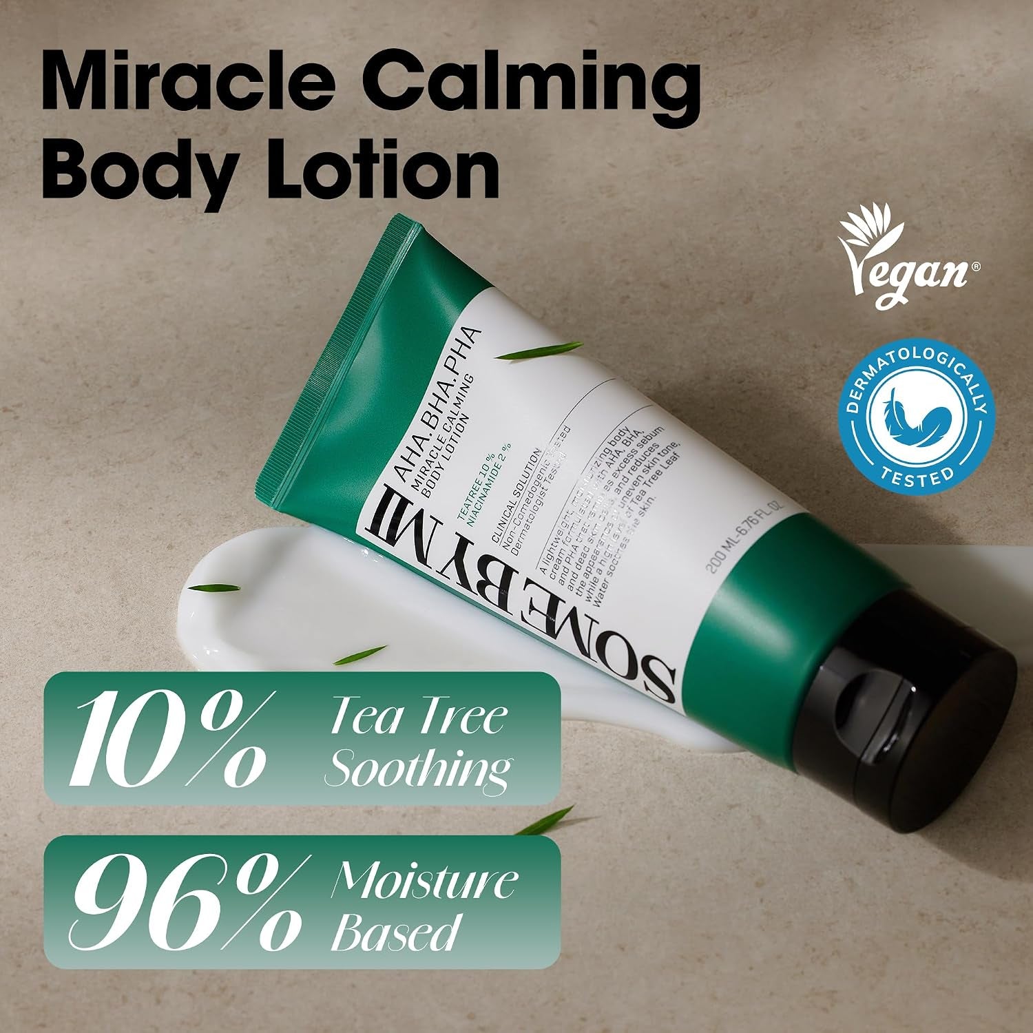 AHA BHA PHA Miracle Calming Body Lotion, 6.76 Oz – Salicylic Acid Exfoliating Body Moisturizer for Dry & Rough Skin – Daily Hydration with Centella Asiatica & Tea Tree – Korean Skin Care