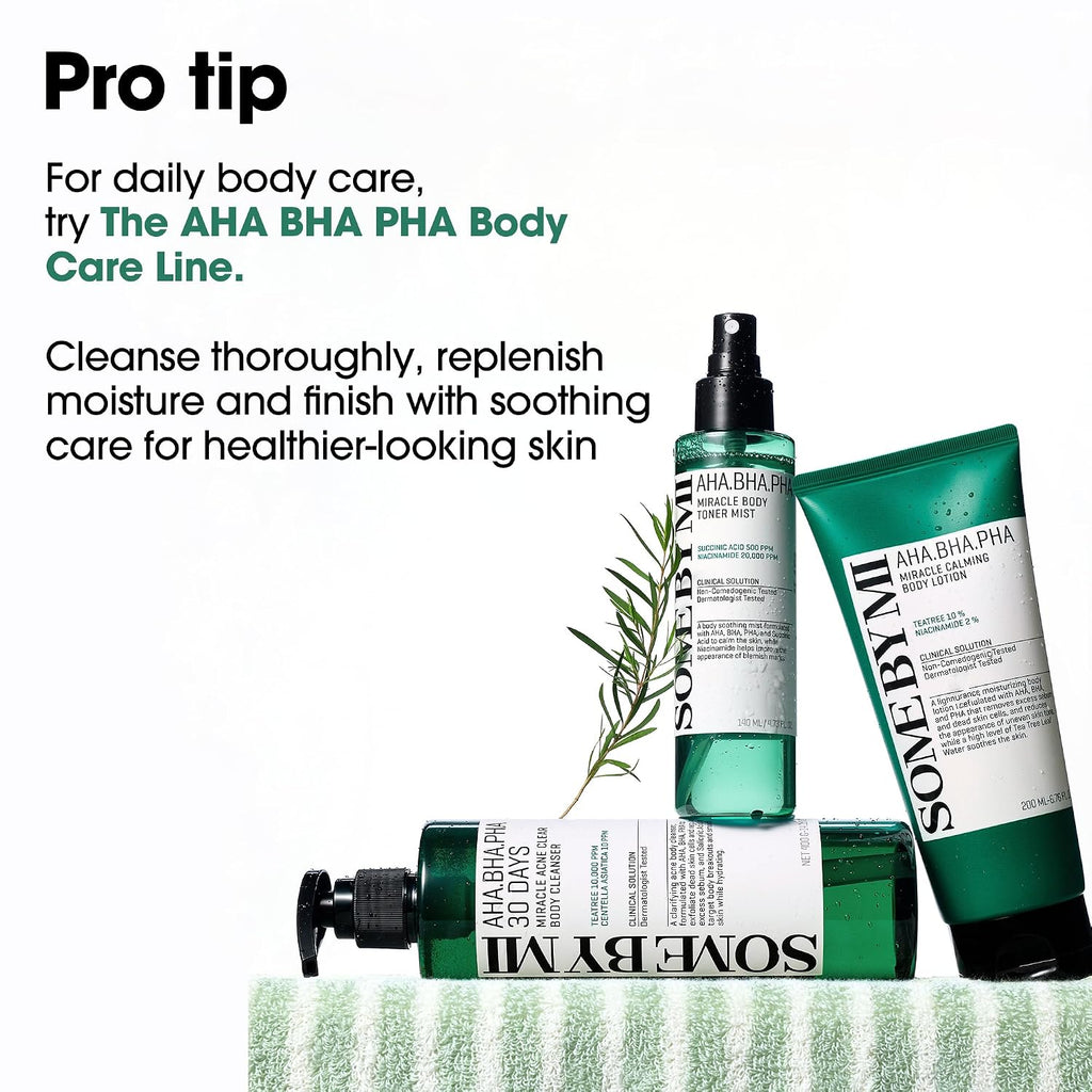 AHA BHA PHA Miracle Calming Body Lotion, 6.76 Oz – Salicylic Acid Exfoliating Body Moisturizer for Dry & Rough Skin – Daily Hydration with Centella Asiatica & Tea Tree – Korean Skin Care