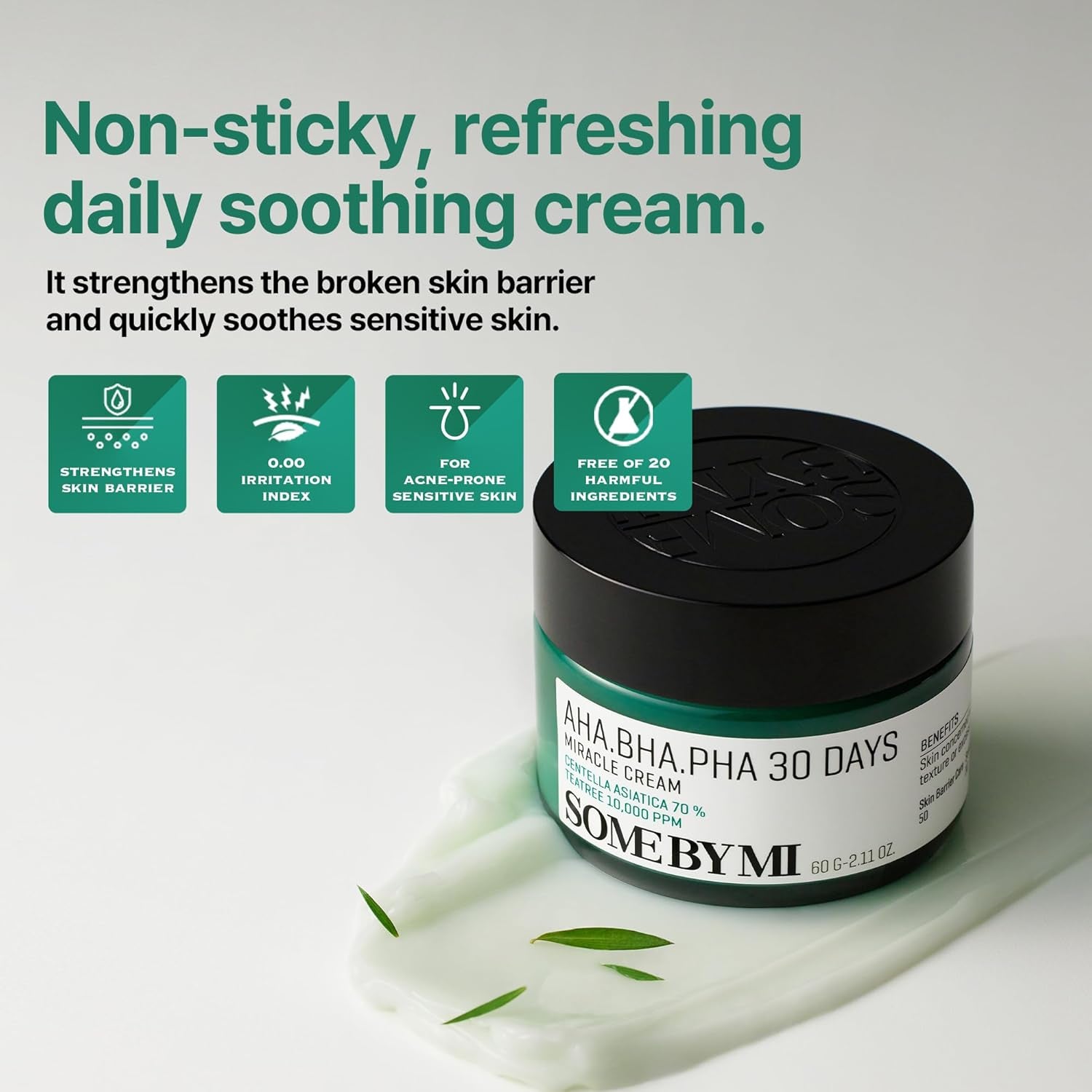 AHA BHA PHA 30 Days Miracle Cream - 2.02Oz, 60Ml - Mild Exfoliating Salicylic Acid & Centella Face Moisturizer for All Skin Types - Daily Soothing & Clarifying Face Cream - Korean Skin Care