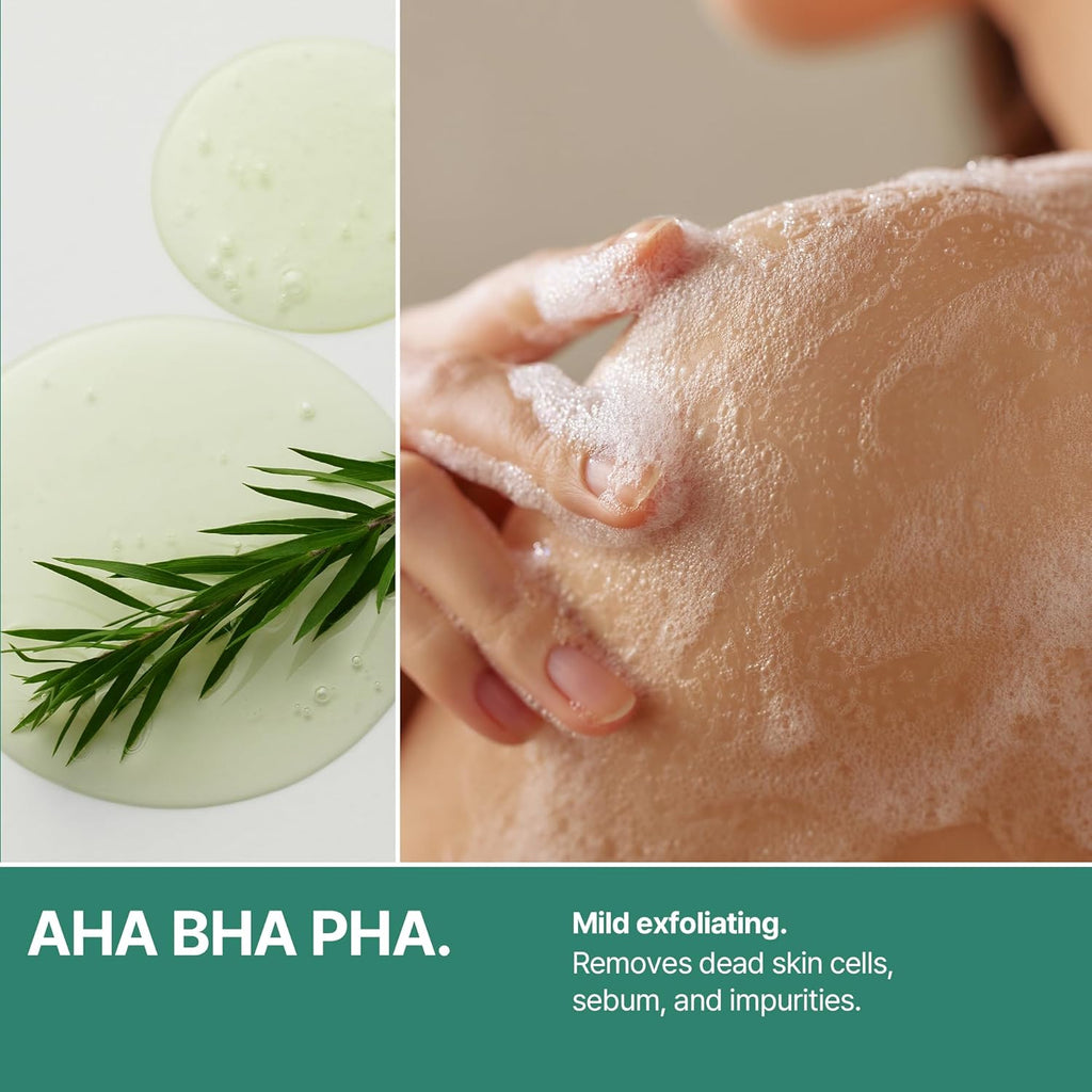 AHA BHA PHA 30 Days Miracle Acne Clear Body Cleanser 13.5Oz – Salicylic Acid & Tea Tree Acne Body Wash – Deep Cleansing, Sulfate & Paraben Free Korean Skin Care