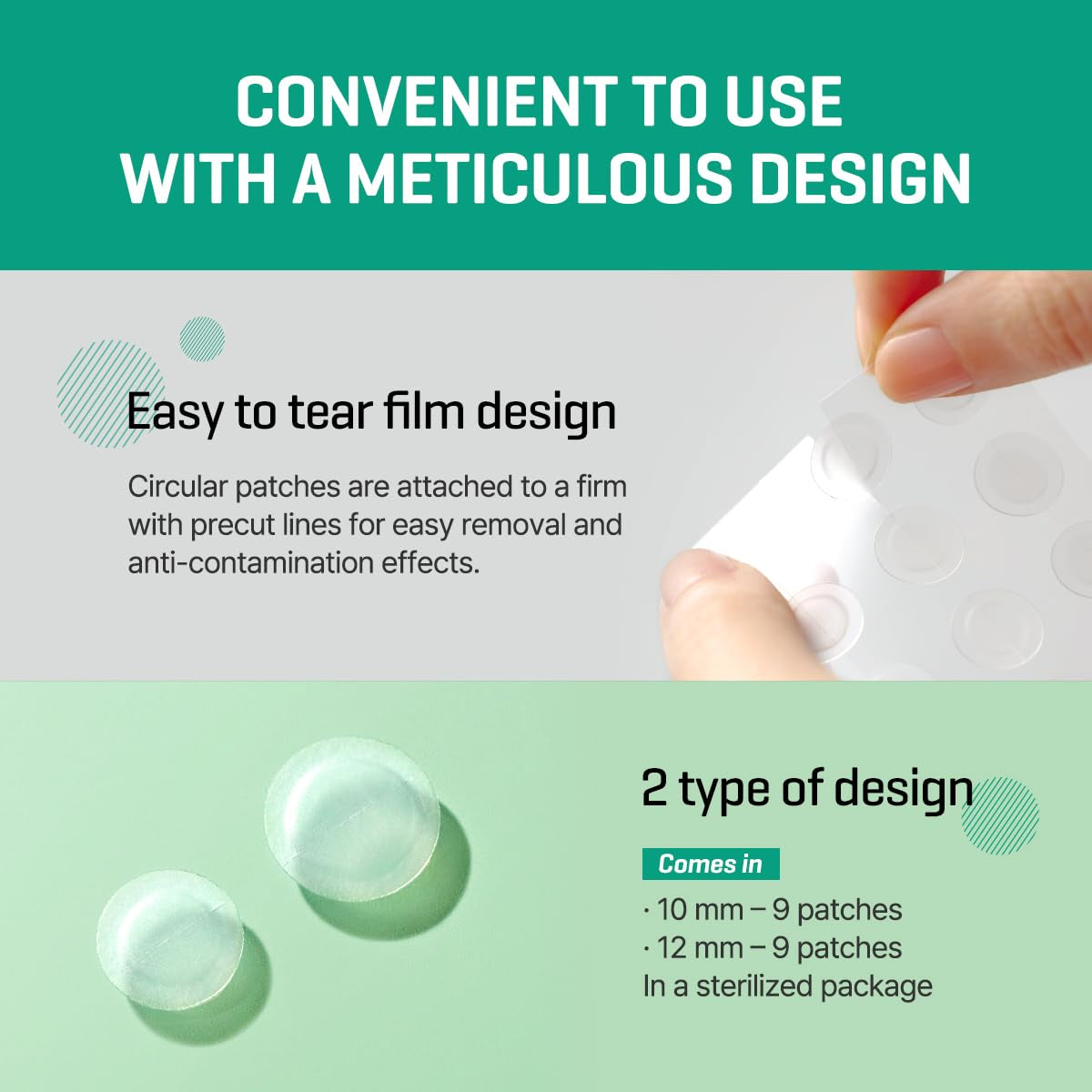 30 Days Miracle Clear Spot Patch - Pack of 5, 90 Counts, 2 Size(10Mm 45Counts, 12Mm 45Counts) - Invisible Hydrocolloid Skin Trouble and Pimple Patch with No Irritation - Korean Skin Care