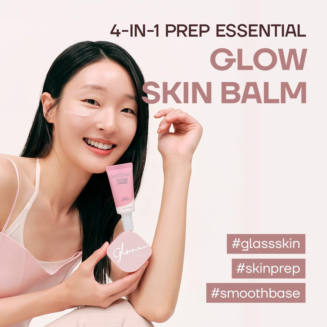 Glow Skin Balm 0.68 Fl Oz/ 20Ml, 4-In-1 Primer, Moisturizing Cream, Morning Pack, Luminizing Cream for a Flawless Natural Glow, Glass Skin, Travel Size